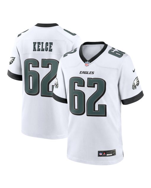 Men’s Philadelphia Eagles Jason Kelce White White Game Jersey