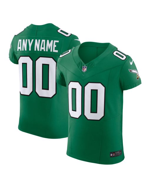 Men’s Philadelphia Eagles Kelly Green 2nd Alternate Vapor F.U.S.E. Elite Custom Jersey