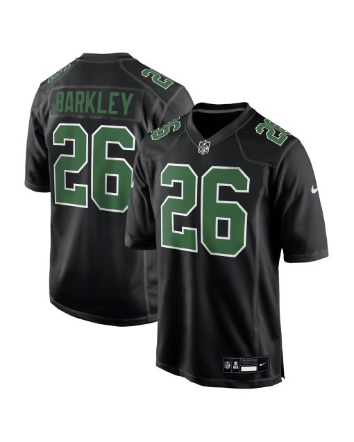 Men’s Philadelphia Eagles Saquon Barkley Carbon Black/Kelly Green Fashion Game Jersey