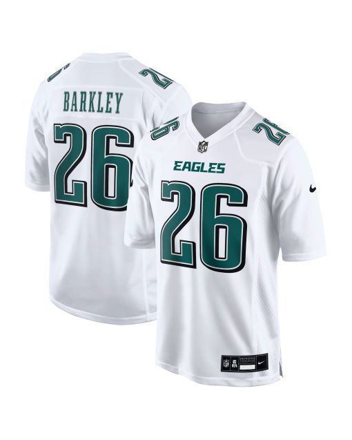 Men’s Philadelphia Eagles Saquon Barkley Tundra White Fashion Game Jersey