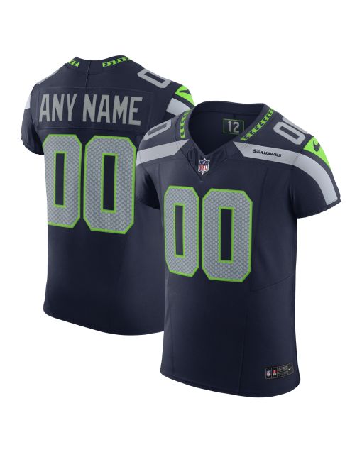 Men’s Seattle Seahawks College Navy Vapor F.U.S.E. Elite Custom Jersey