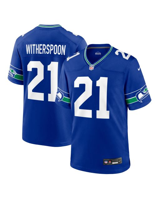 Men’s Seattle Seahawks Devon Witherspoon Royal Throwback Player Game Jersey