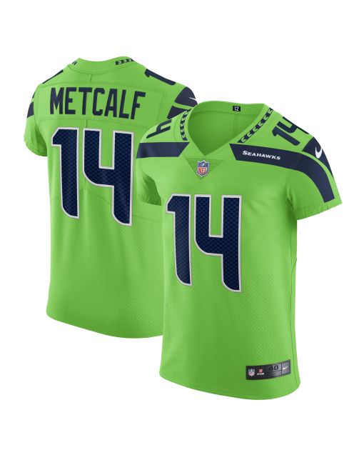 Men’s Seattle Seahawks DK Metcalf Neon Green Alternate Vapor Elite Player Jersey