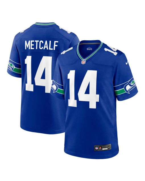 Men’s Seattle Seahawks DK Metcalf Royal Throwback Player Game Jersey