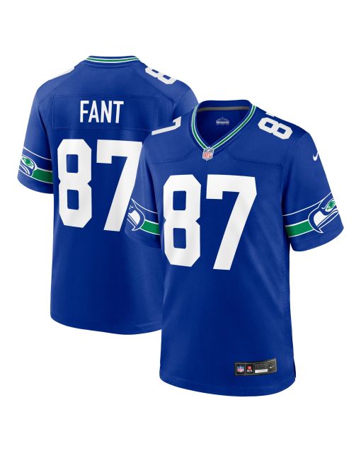 Men’s Seattle Seahawks Noah Fant Royal Throwback Player Game Jersey