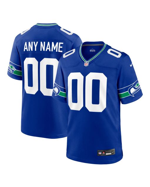 Men’s Seattle Seahawks Royal Throwback Custom Jersey