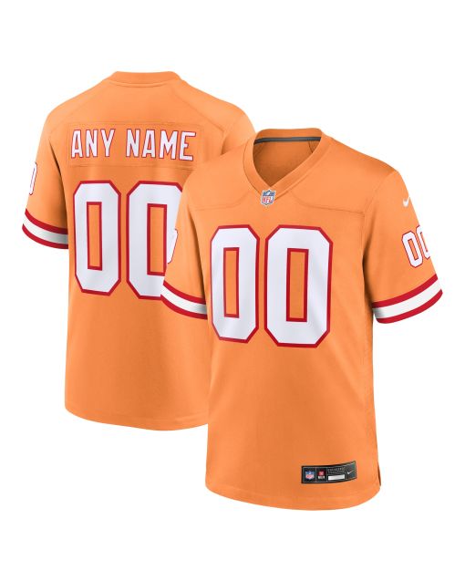 Men’s Tampa Bay Buccaneers Orange Custom Throwback Game Jersey