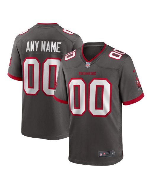 Men’s Tampa Bay Buccaneers Pewter Alternate Custom Game Jersey