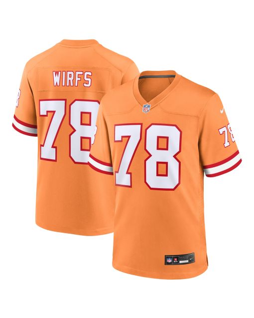 Men’s Tampa Bay Buccaneers Tristan Wirfs Orange Throwback Game Jersey