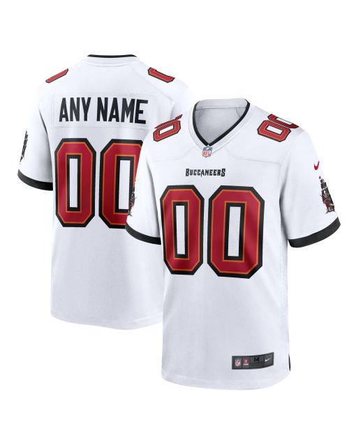 Men’s Tampa Bay Buccaneers White Custom Game Jersey