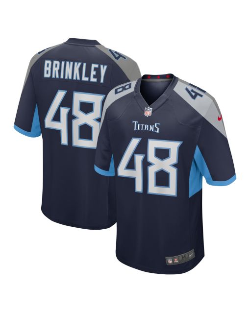 Men’s Tennessee Titans Beau Brinkley Navy Game Jersey