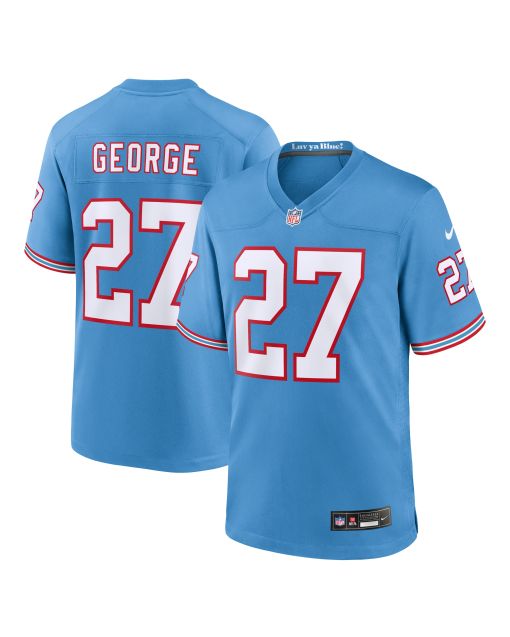 Men’s Tennessee Titans Eddie George Light Blue Oilers Throwback Retired Player Game Jersey