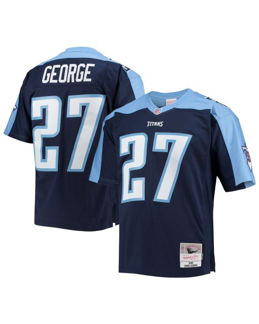 Men’s Tennessee Titans Eddie George Mitchell & Ness Navy Big & Tall 1999 Retired Player Jersey