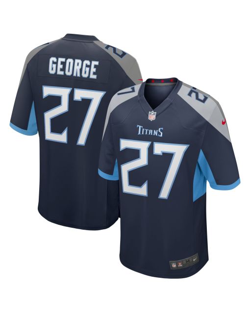 Men’s Tennessee Titans Eddie George Navy Game Retired Player Jersey