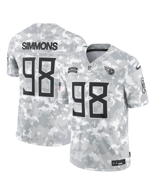 Men’s Tennessee Titans Jeffery Simmons Arctic Camo 2024 Salute to Service Limited Jersey