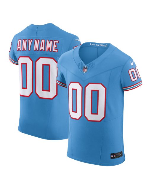 Men’s Tennessee Titans Light Blue Vapor F.U.S.E. Elite Custom Jersey