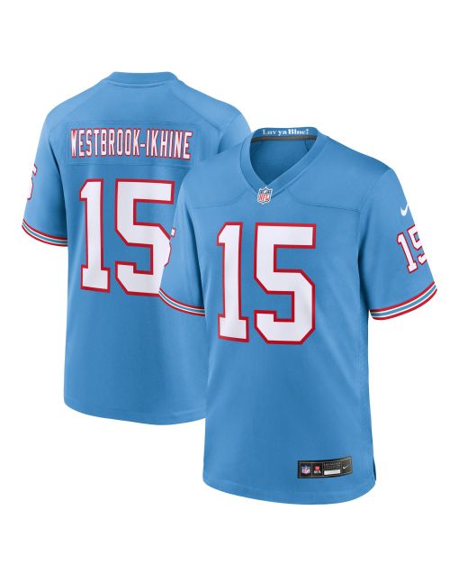 Men’s Tennessee Titans Nick Westbrook-Ikhine Light Blue Oilers Throwback Player Game Jersey