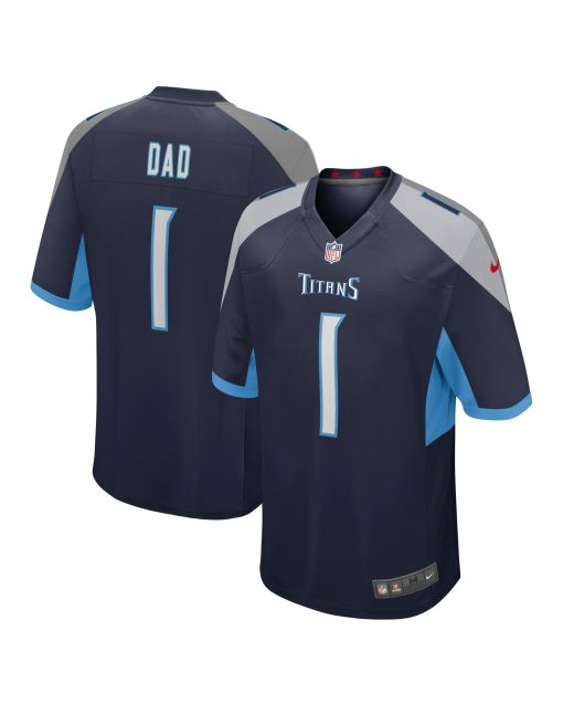 Men’s Tennessee Titans Number 1 Dad Navy Game Jersey