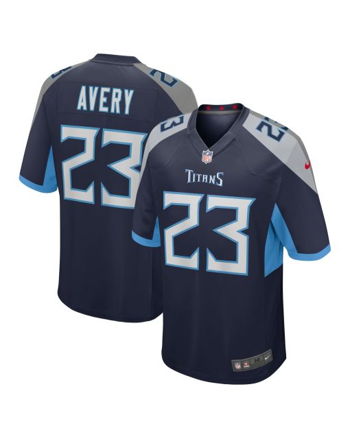 Men’s Tennessee Titans Tre Avery Navy Team Game Jersey