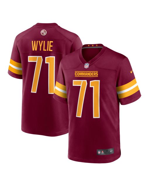 Men’s Washington Commanders Andrew Wylie Burgundy Game Player Jersey