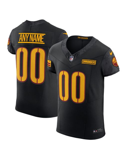 Men’s Washington Commanders Black Alternate Vapor F.U.S.E. Elite Custom Jersey