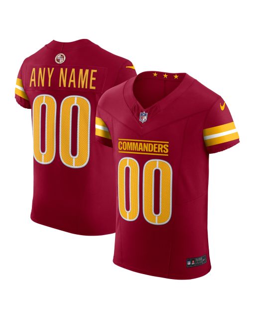 Men’s Washington Commanders Burgundy Team Vapor F.U.S.E. Elite Custom Jersey