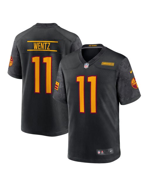 Men’s Washington Commanders Carson Wentz Black Alternate Game Player Jersey