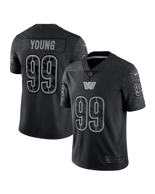 Men’s Washington Commanders Chase Young Black RFLCTV Limited Jersey