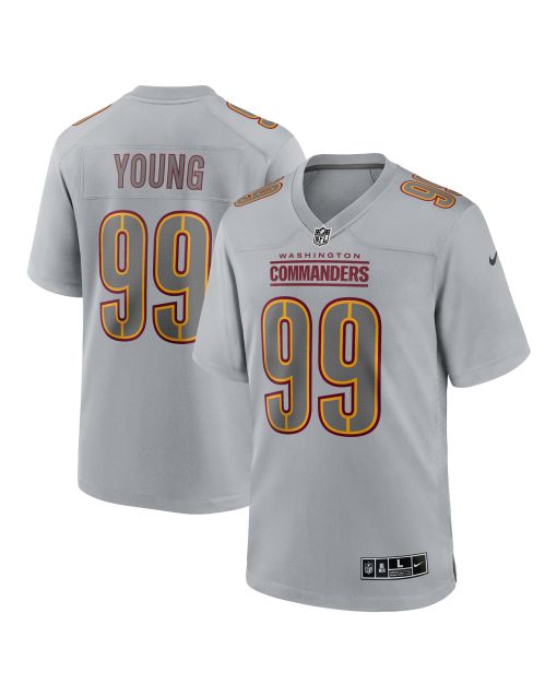 Men’s Washington Commanders Chase Young Gray Atmosphere Fashion Game Jersey
