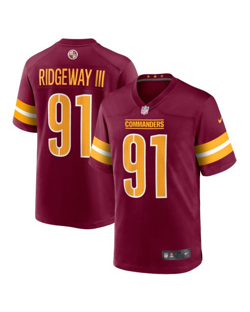 Men’s Washington Commanders John Ridgeway Burgundy Game Jersey
