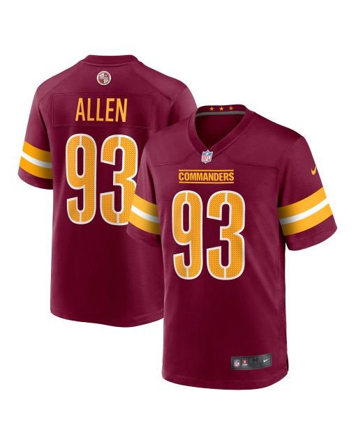 Men’s Washington Commanders Jonathan Allen Burgundy Player Game Jersey