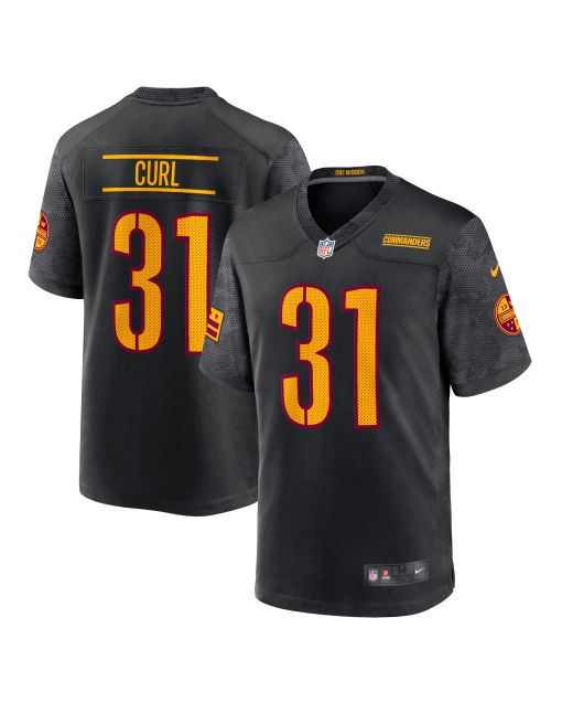Men’s Washington Commanders Kamren Curl Black Alternate Game Player Jersey