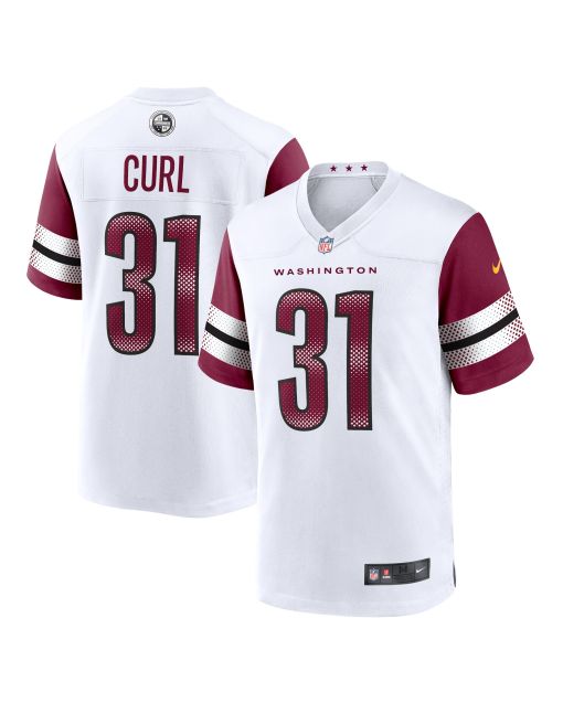 Men’s Washington Commanders Kamren Curl White Game Jersey