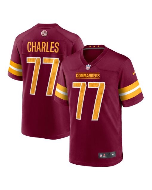 Men’s Washington Commanders Saahdiq Charles Burgundy Game Jersey