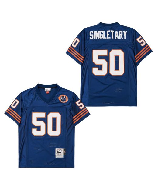 Mike Singletary 50 Chicago Bears Retro Throwback Men Jersey – Navy