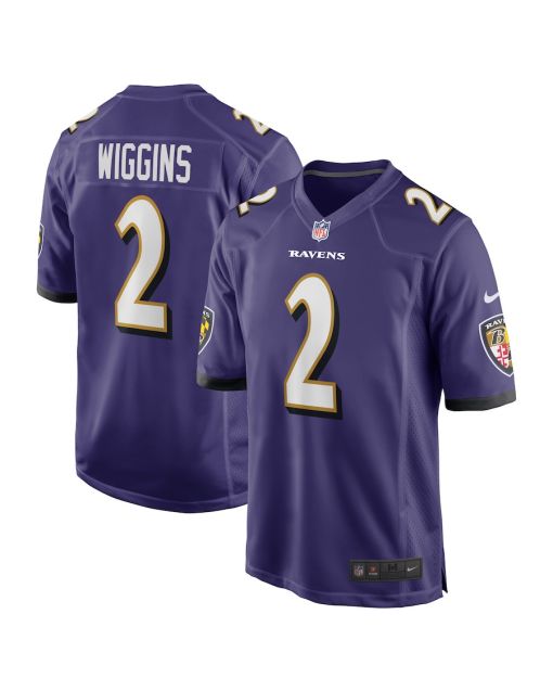 Nate Wiggins 2 Baltimore Ravens Player Game Jersey – Men