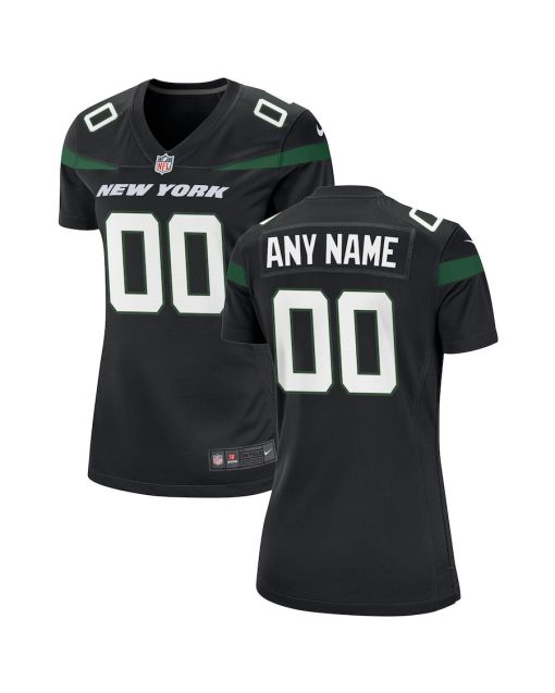 New York Jets Women Alternate Custom Game Jersey – Stealth Black
