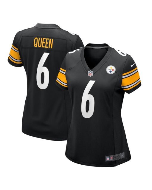 Patrick Queen 6 Pittsburgh Steelers Game Women Jersey – Black