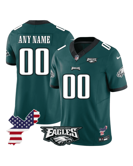 Philadelphia Eagles Philadelphia Patch Game Men Custom Jersey – Midnight Green