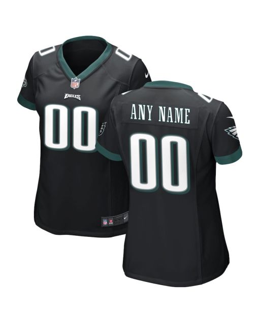 Philadelphia Eagles Women Alternate Custom Game Jersey – Black