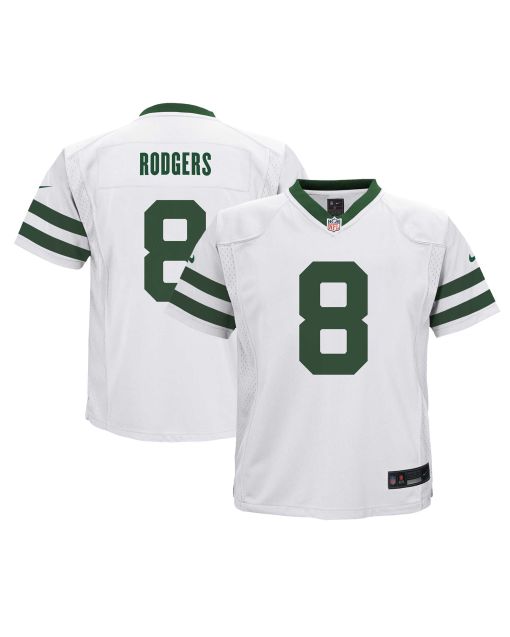 Preschool New York Jets Aaron Rodgers Legacy White Game Jersey