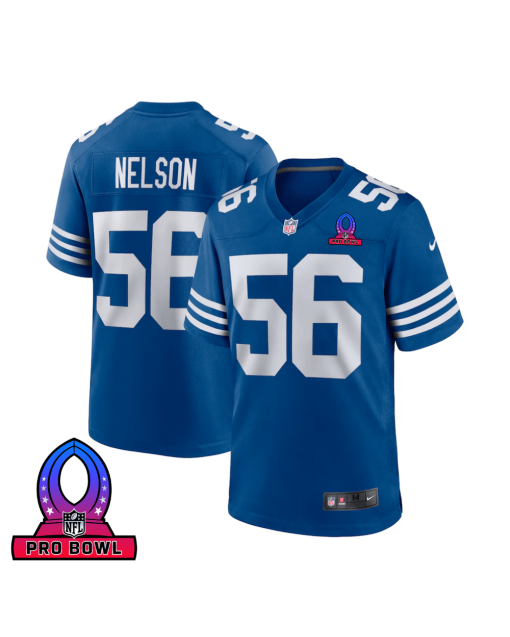 Quenton Nelson 56 Indianapolis Colts 2025 Pro Bowl Patch Game Men Jersey – Royal
