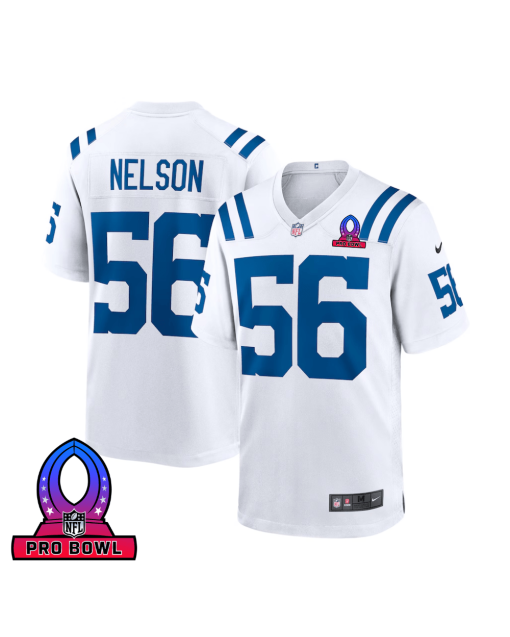 Quenton Nelson 56 Indianapolis Colts 2025 Pro Bowl Patch Game Men Jersey – White