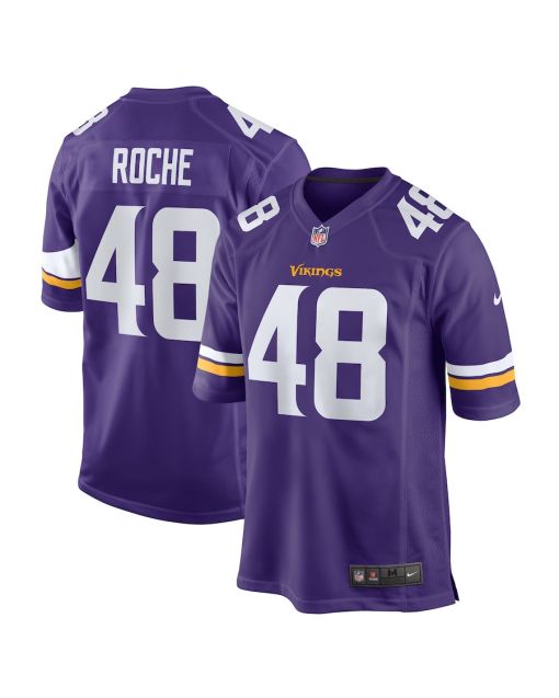 Quincy Roche 48 Minnesota Vikings Team Game Men Jersey – Purple