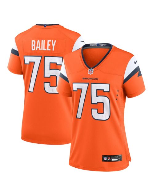 Quinn Bailey 75 Denver Broncos Team Game Women Jersey – Orange