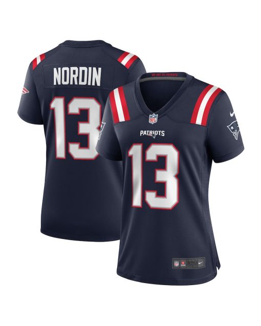Quinn Nordin 13 New England Patriots Women Game Jersey – Navy