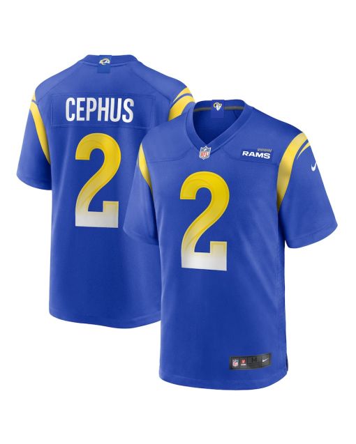 Quintez Cephus 2 Los Angeles Rams Team Game Men Jersey – Royal