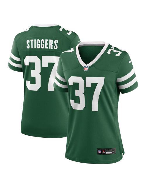 Qwan’tez Stiggers 37 New York Jets Women’s Team Game Jersey – Legacy Green