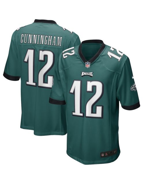 Randall Cunningham 12 Philadelphia Eagles Men Game Retired Jersey – Midnight Green