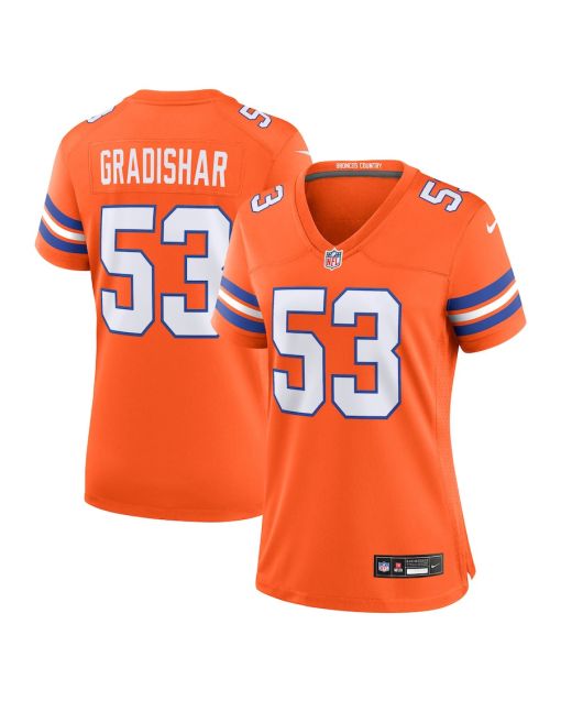 Randy Gradishar 53 Denver Broncos Women’s Mile High Collection 1977 Throwback Retired Player Game Jersey – Orange